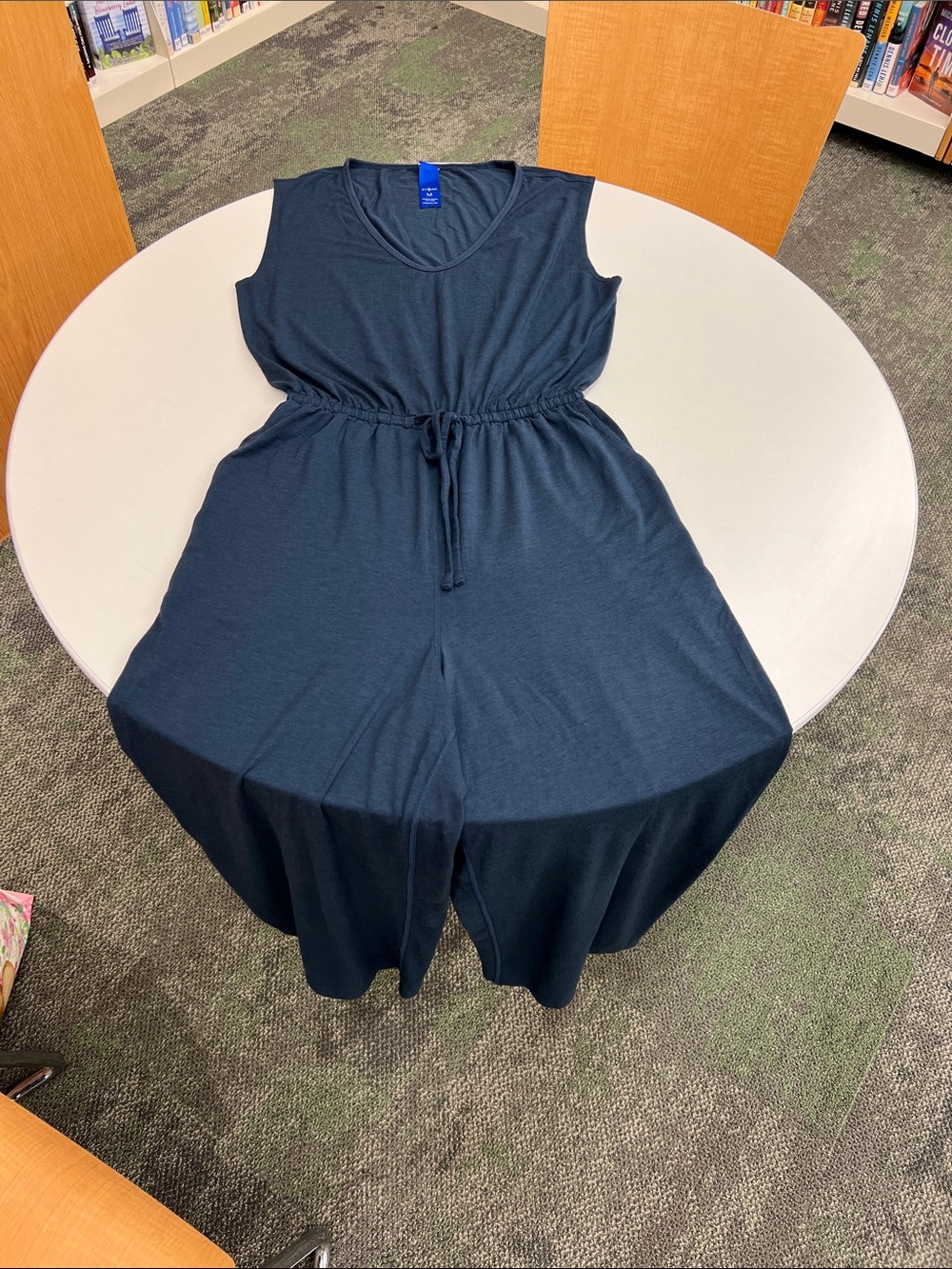 Kit and Ace At Ease navy blue sleeveless jumpsuit with pockets adjustable waist